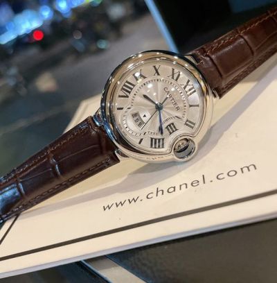 Cartier 316L Steel 33MM Diameter Italian Cowhide Leather Braclet Lady Watch